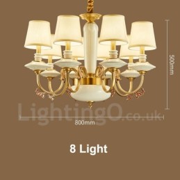 Candelabru de lumânare cu pandantiv din alamă, vintage, din ceramică, cu nuanțe de material textil