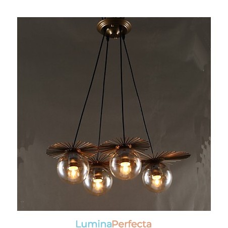 Candelabru rotund din tulpină de fasole din sticlă de artă