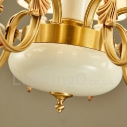 Candelabru de lumânare cu pandantiv din alamă, vintage, din ceramică, cu nuanțe de material textil