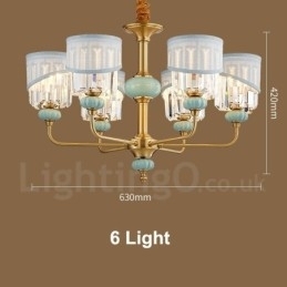 Candelabru de lumânare cu pandantiv din alamă pură, rustic, retro, vintage, din alamă, cu lumânare, cu nuanțe de material și cristal
