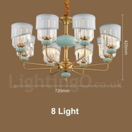 Candelabru de lumânare cu pandantiv din alamă pură, rustic, retro, vintage, din alamă, cu lumânare, cu nuanțe de material și cristal