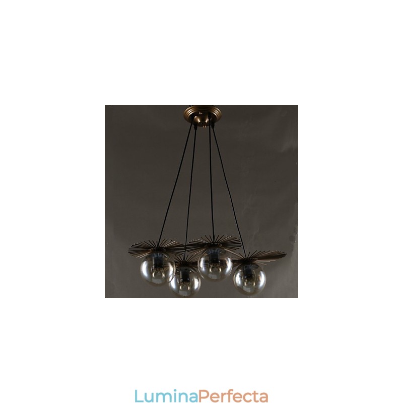 Candelabru rotund din tulpină de fasole din sticlă de artă