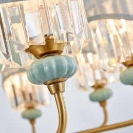 Candelabru de lumânare cu pandantiv din alamă pură, rustic, retro, vintage, din alamă, cu lumânare, cu nuanțe de material și cristal