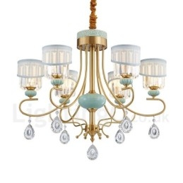 Candelabru de lumânare cu pandantiv din alamă pură, rustic, retro, vintage, din alamă, cu lumânare, cu nuanțe de material și cristal