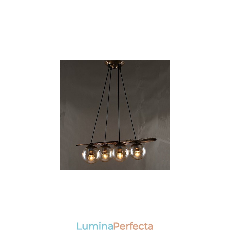 Candelabru rotund din tulpină de fasole din sticlă de artă