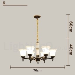 Candelabru cu pandantiv din alamă din alamă, luxos, rustic, retro, epocă, din alamă, cu abajururi de sticlă