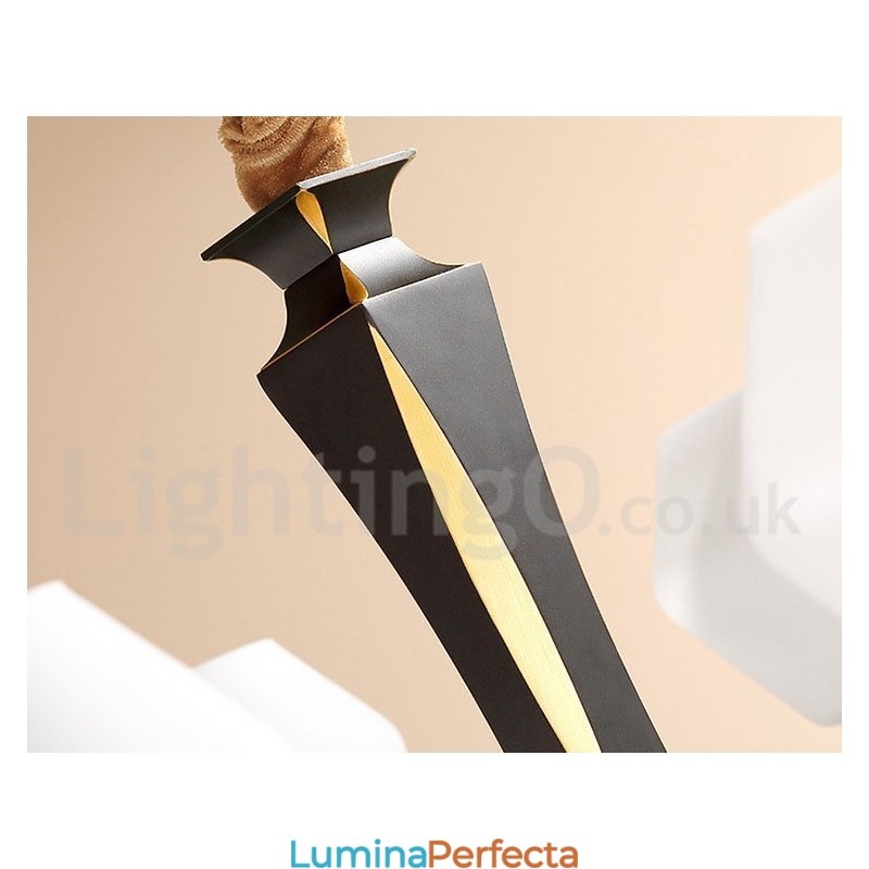 Candelabru de lumânare cu pandantiv din alamă, rustic, retro, de lux, din alamă pură, cu abajururi de sticlă