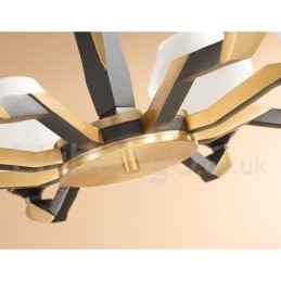 Candelabru de lumânare cu pandantiv din alamă, rustic, retro, de lux, din alamă pură, cu abajururi de sticlă