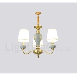 Candelabru de lumânare cu pandantiv din alamă din alamă pură, rustic, retro, vintage, din ceramică, cu nuanțe de țesătură