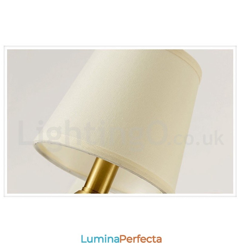 Candelabru de lumânare cu pandantiv din alamă din alamă pură, rustic, retro, vintage, din ceramică, cu nuanțe de țesătură