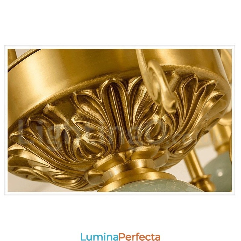 Candelabru de lumânare cu pandantiv din alamă din alamă pură, rustic, retro, vintage, din ceramică, cu nuanțe de țesătură