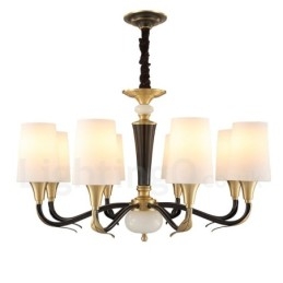 Candelabru cu pandantiv din alamă din alamă, luxos, rustic, retro, vintage, din alamă, cu abajururi de sticlă