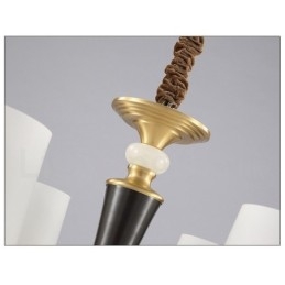 Candelabru cu pandantiv din alamă din alamă, luxos, rustic, retro, vintage, din alamă, cu abajururi de sticlă