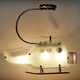 Lampă simplă pentru copii Lampă pentru elicopter din sticlă de desene animate