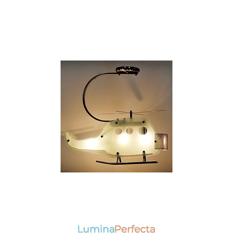 Lampă simplă pentru copii Lampă pentru elicopter din sticlă de desene animate