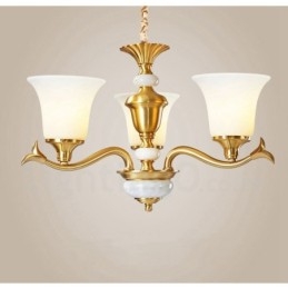 Candelabru luxos din alamă pură, retro, retro, vintage, din alamă, cu pandantiv, cu lumânări din sticlă