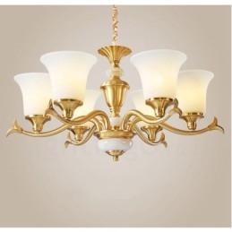 Candelabru luxos din alamă pură, retro, retro, vintage, din alamă, cu pandantiv, cu lumânări din sticlă