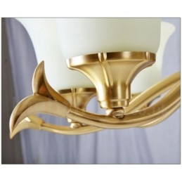 Candelabru luxos din alamă pură, retro, retro, vintage, din alamă, cu pandantiv, cu lumânări din sticlă