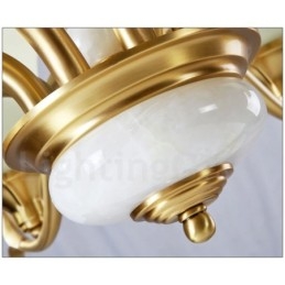 Candelabru luxos din alamă pură, retro, retro, vintage, din alamă, cu pandantiv, cu lumânări din sticlă