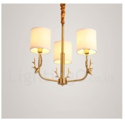 Candelabru de lumânare cu pandantiv din alamă, rustic, retro, de lux, din alamă pură, cu nuanțe de material textil
