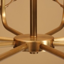 Candelabru de lumânare cu pandantiv din alamă, rustic, retro, de lux, din alamă pură, cu nuanțe de material textil