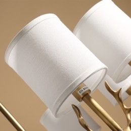 Candelabru de lumânare cu pandantiv din alamă, rustic, retro, de lux, din alamă pură, cu nuanțe de material textil