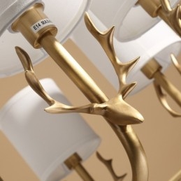 Candelabru de lumânare cu pandantiv din alamă, rustic, retro, de lux, din alamă pură, cu nuanțe de material textil