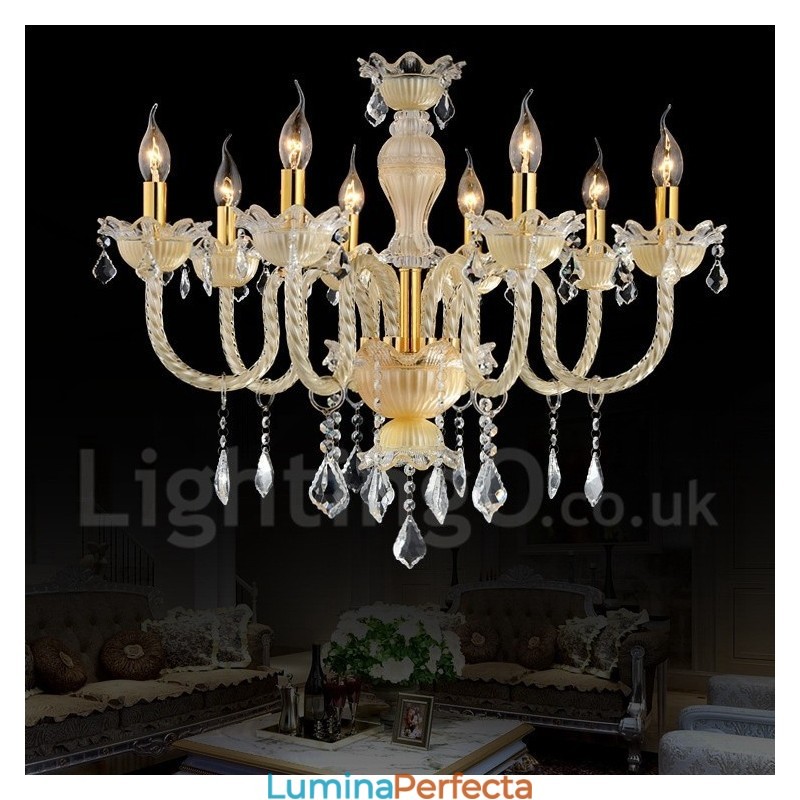 Candelabru cu lumânare cu pandantiv modern și luxos din cristal