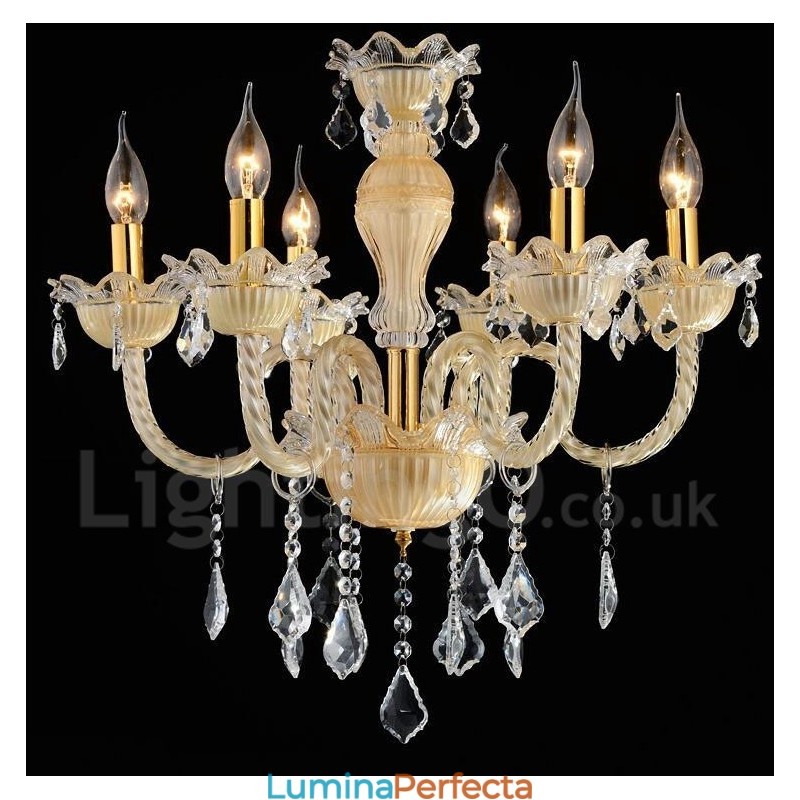 Candelabru cu lumânare cu pandantiv modern și luxos din cristal