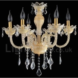 Candelabru cu lumânare cu pandantiv modern și luxos din cristal