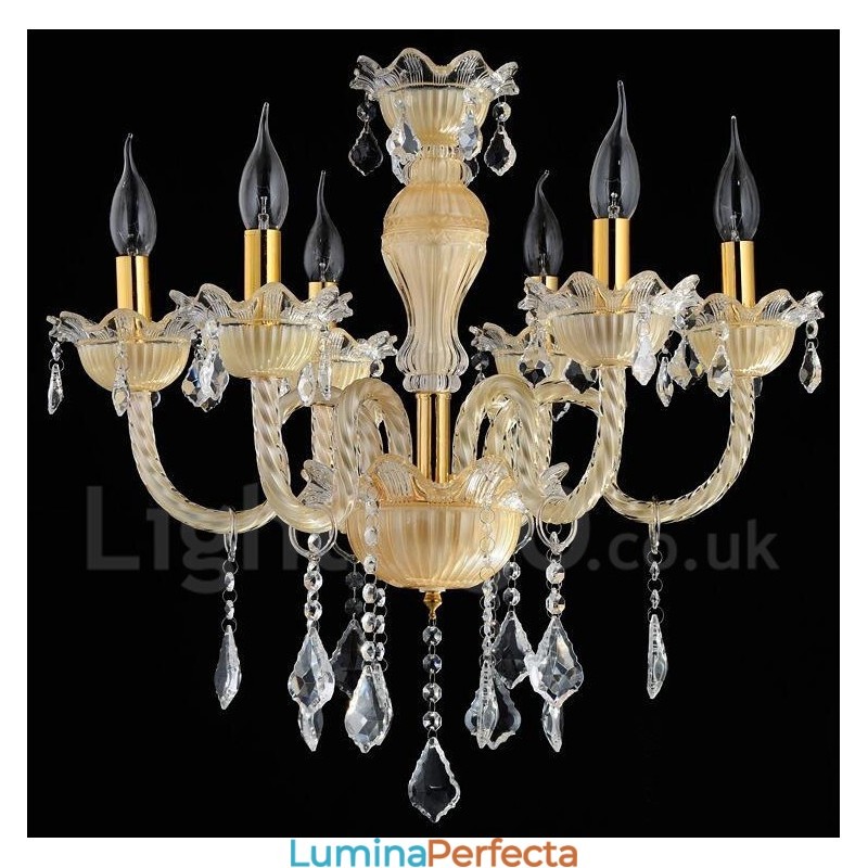 Candelabru cu lumânare cu pandantiv modern și luxos din cristal
