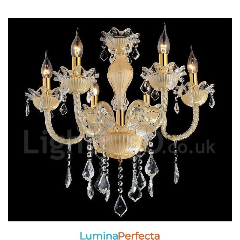 Candelabru cu lumânare cu pandantiv modern și luxos din cristal