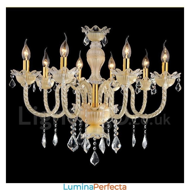 Candelabru cu lumânare cu pandantiv modern și luxos din cristal