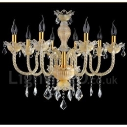 Candelabru cu lumânare cu pandantiv modern și luxos din cristal