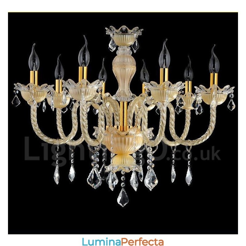 Candelabru cu lumânare cu pandantiv modern și luxos din cristal