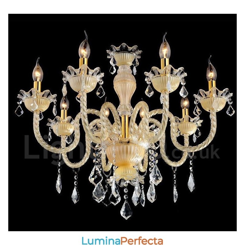 Candelabru cu lumânare cu pandantiv modern și luxos din cristal