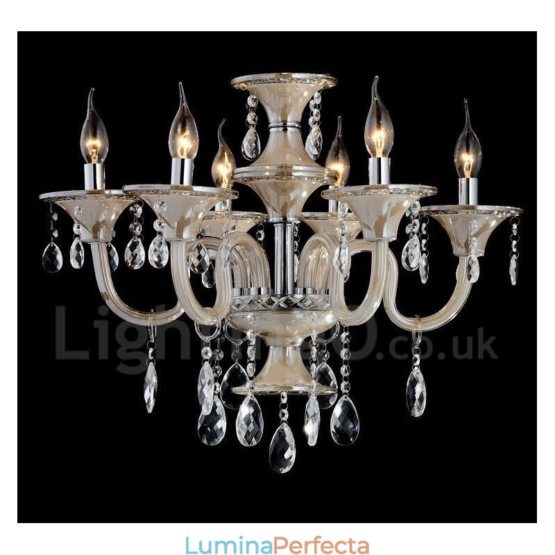 Candelabru de lumânare cu pandantiv modern și luxos din cristal