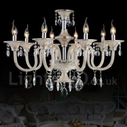 Candelabru de lumânare cu pandantiv modern și luxos din cristal