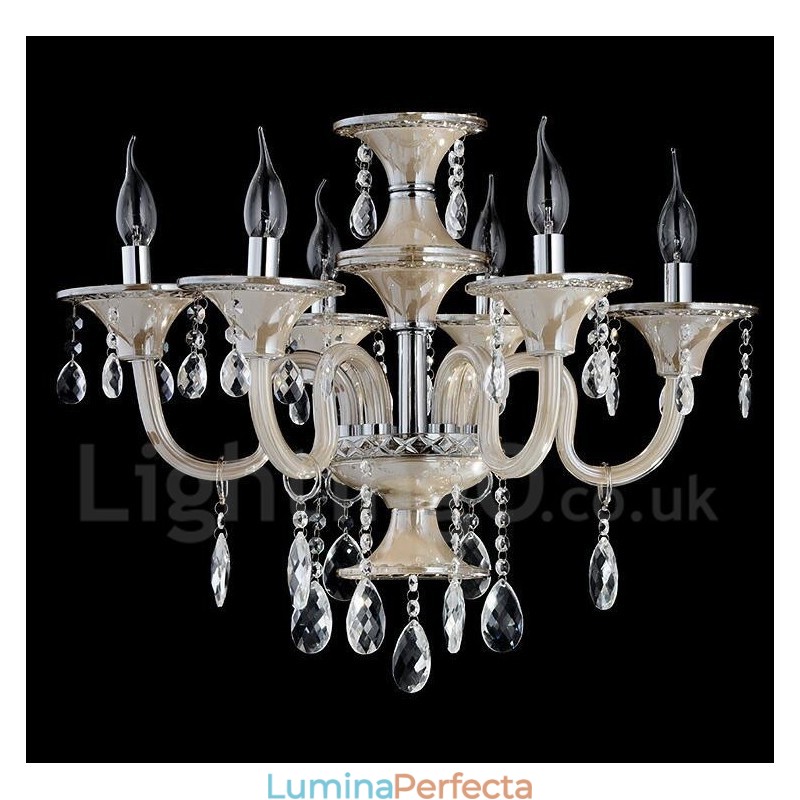 Candelabru de lumânare cu pandantiv modern și luxos din cristal