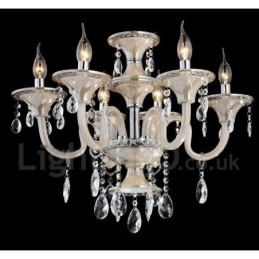 Candelabru de lumânare cu pandantiv modern și luxos din cristal