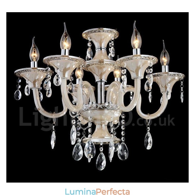 Candelabru de lumânare cu pandantiv modern și luxos din cristal