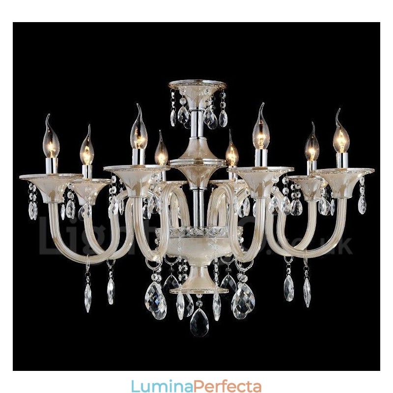 Candelabru de lumânare cu pandantiv modern și luxos din cristal
