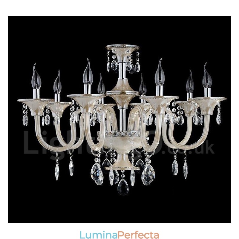 Candelabru de lumânare cu pandantiv modern și luxos din cristal