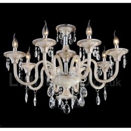 Candelabru de lumânare cu pandantiv modern și luxos din cristal