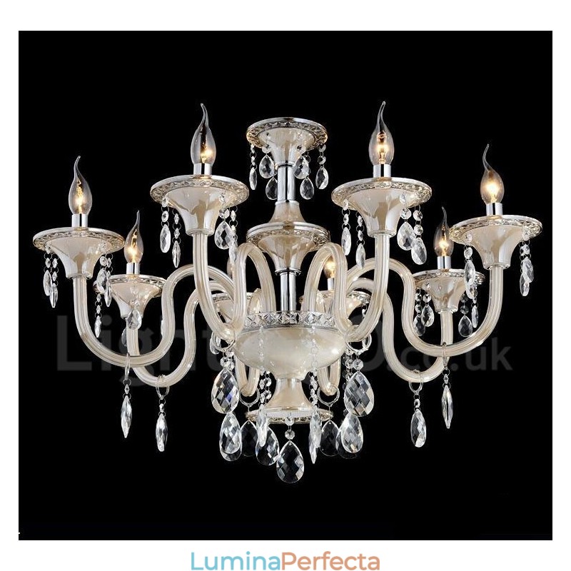 Candelabru de lumânare cu pandantiv modern și luxos din cristal