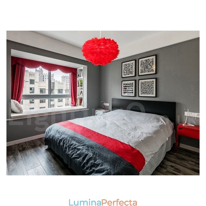Candelabru cu pene în mai multe culori Lampă suspendată modernă și contemporană