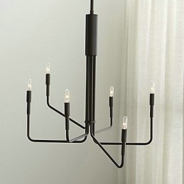 Candelabru din metal cu pictură de țară