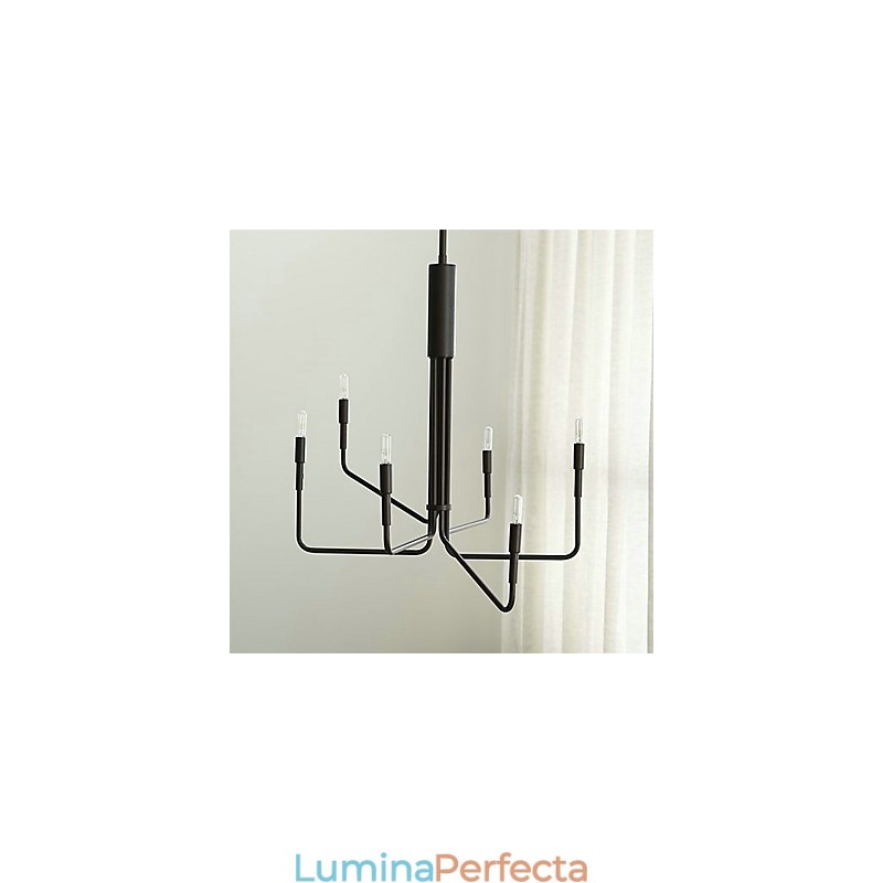 Candelabru din metal cu pictură de țară