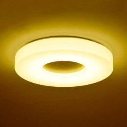 Plafoniera rotundă din lemn ultra subțire, reglabilă, cu abajur din acril, în stil nordic