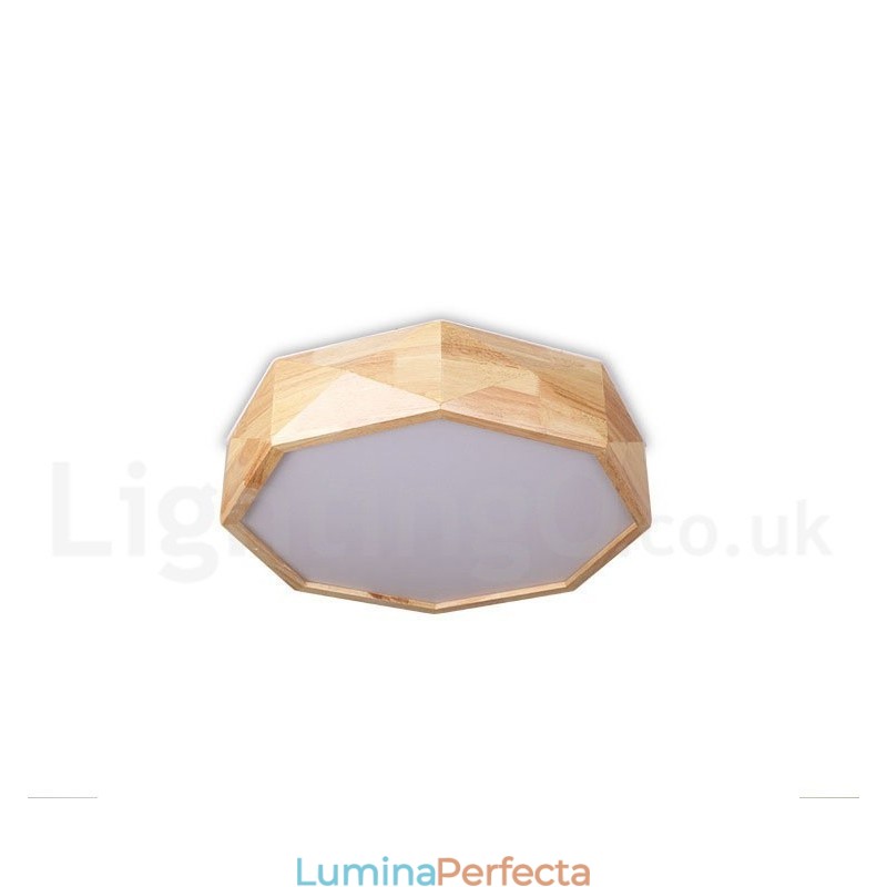 Plafoniera din lemn reglabilă cu abajur din acril. Plafoniera în stil nordic